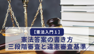 【憲法入門１】憲法答案の書き方　三段階審査と違憲審査基準